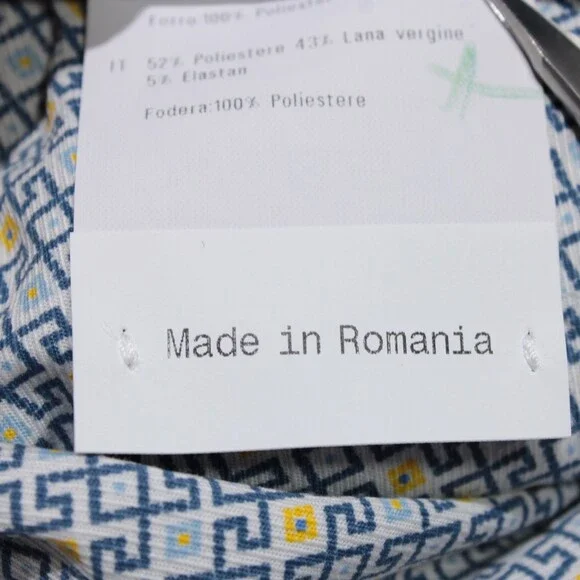 Meyer NWT Dress Pants Size 29 (Stocky US 44) Bonn In Solid Blue Polyester Blend